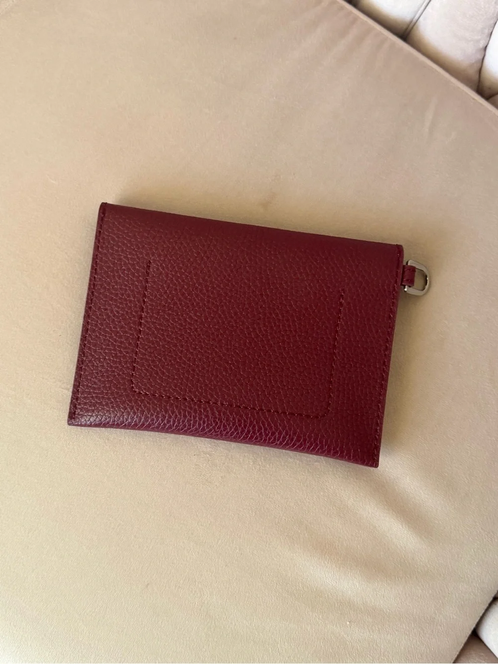 HOBO International Burgundy Pebble Leather Pouch